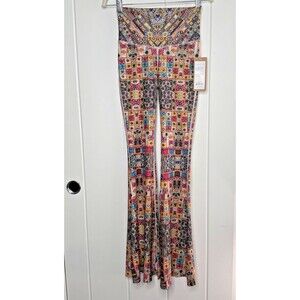 Niyama Sol Inca Super Flare Leggings Womens M Boho Yoga Pants NWT
